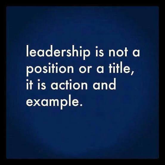 THE LEADER MUST LEAD BY EXAMPLE